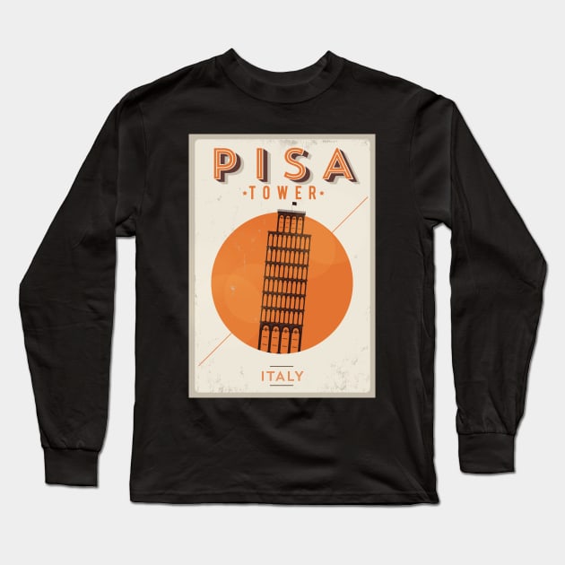 Pisa Poster Design Long Sleeve T-Shirt by kursatunsal